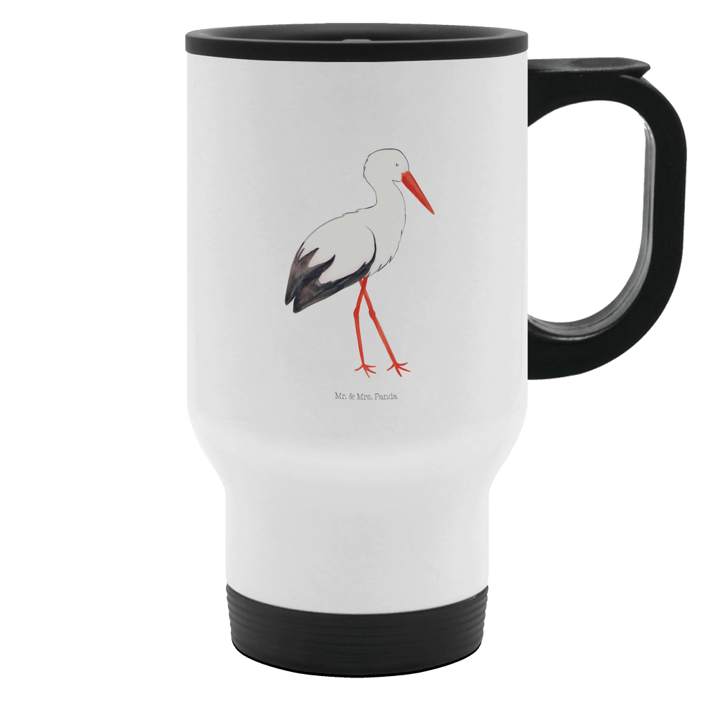 Thermobecher Storch Thermobecher, To Go Becher, Thermotasse, Kaffeebecher, Isolierbecher, Thermobecher To Go, Warmhaltetasse, Edelstahlbecher, Reisebecher, Tasse mit Deckel, Thermobecher für 400 ml, Kaffeetasse zum Mitnehmen, Tasse zum Mitnehmen, Spülmaschinenfest, Tiermotive, Gute Laune, lustige Sprüche, Tiere, Storch, Störche, Schwangerschaft, Geburt, Mutter, Mütter, Mutter werden, Schwanger, Babybauch, Baby