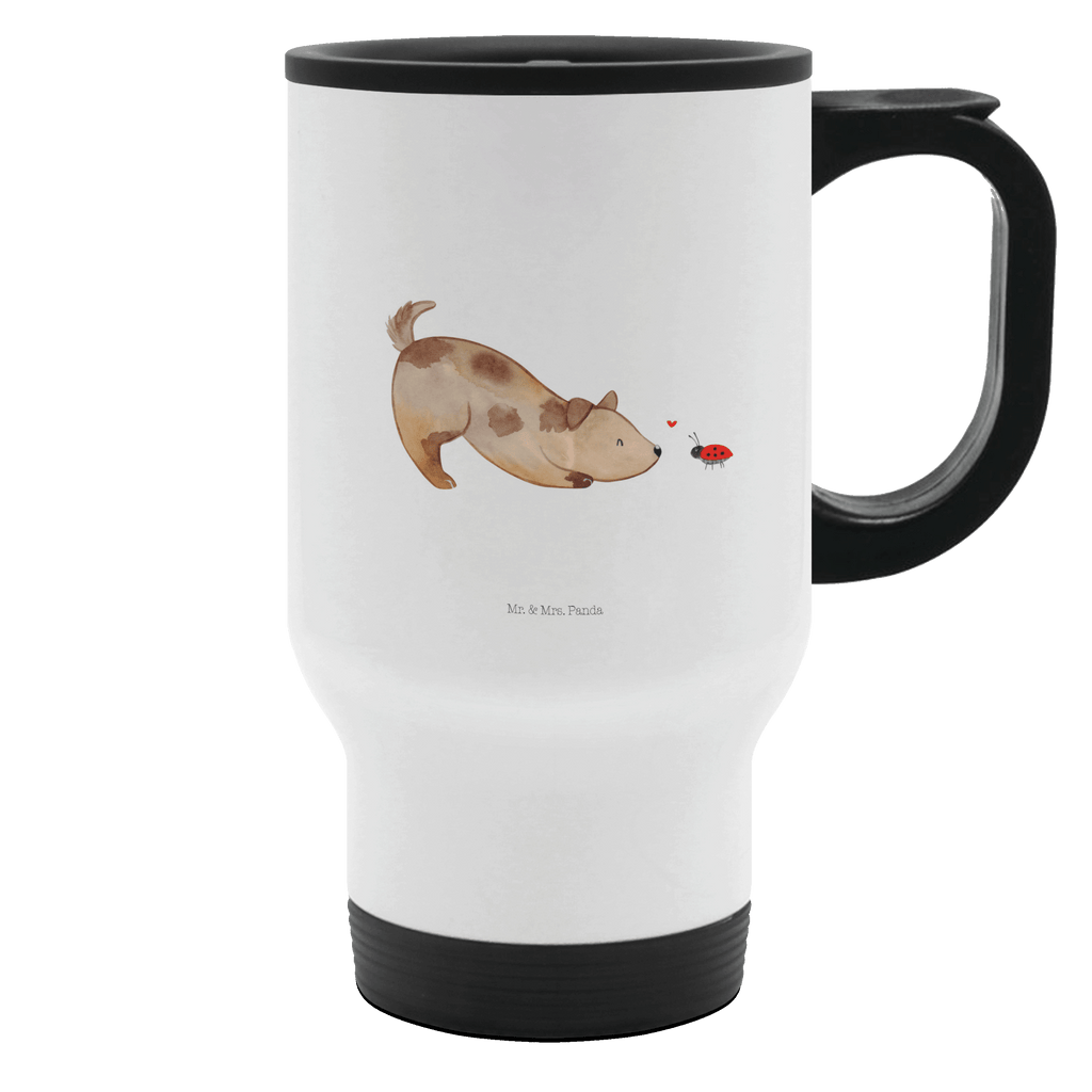 Thermobecher Hund Marienkäfer Thermobecher, To Go Becher, Thermotasse, Kaffeebecher, Isolierbecher, Thermobecher To Go, Warmhaltetasse, Edelstahlbecher, Reisebecher, Tasse mit Deckel, Thermobecher für 400 ml, Kaffeetasse zum Mitnehmen, Tasse zum Mitnehmen, Spülmaschinenfest, Hund, Hundemotiv, Haustier, Hunderasse, Tierliebhaber, Hundebesitzer, Sprüche, Hunde, Hundespruch, Marienkäfer, Mischling, Mischlinghund