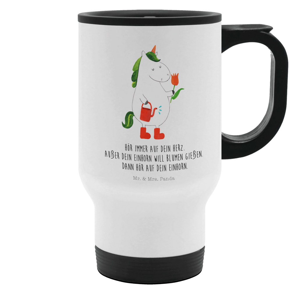 Thermobecher Einhorn Gärtner Thermobecher, To Go Becher, Thermotasse, Kaffeebecher, Isolierbecher, Thermobecher To Go, Warmhaltetasse, Edelstahlbecher, Reisebecher, Tasse mit Deckel, Thermobecher für 400 ml, Kaffeetasse zum Mitnehmen, Tasse zum Mitnehmen, Spülmaschinenfest, Einhorn, Einhörner, Einhorn Deko, Pegasus, Unicorn, Luftballon, Gießkanne, Giesskanne, Lebenslust, Freude, Blume, Freundin, Garten, Stiefel
