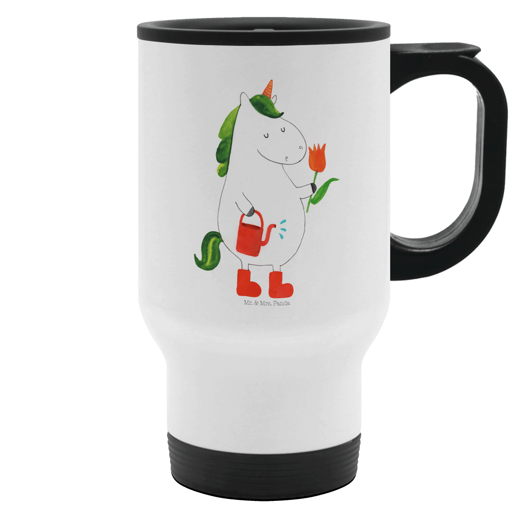 Thermobecher Einhorn Gärtner Thermobecher, To Go Becher, Thermotasse, Kaffeebecher, Isolierbecher, Thermobecher To Go, Warmhaltetasse, Edelstahlbecher, Reisebecher, Tasse mit Deckel, Thermobecher für 400 ml, Kaffeetasse zum Mitnehmen, Tasse zum Mitnehmen, Spülmaschinenfest, Einhorn, Einhörner, Einhorn Deko, Pegasus, Unicorn, Luftballon, Gießkanne, Giesskanne, Lebenslust, Freude, Blume, Freundin, Garten, Stiefel