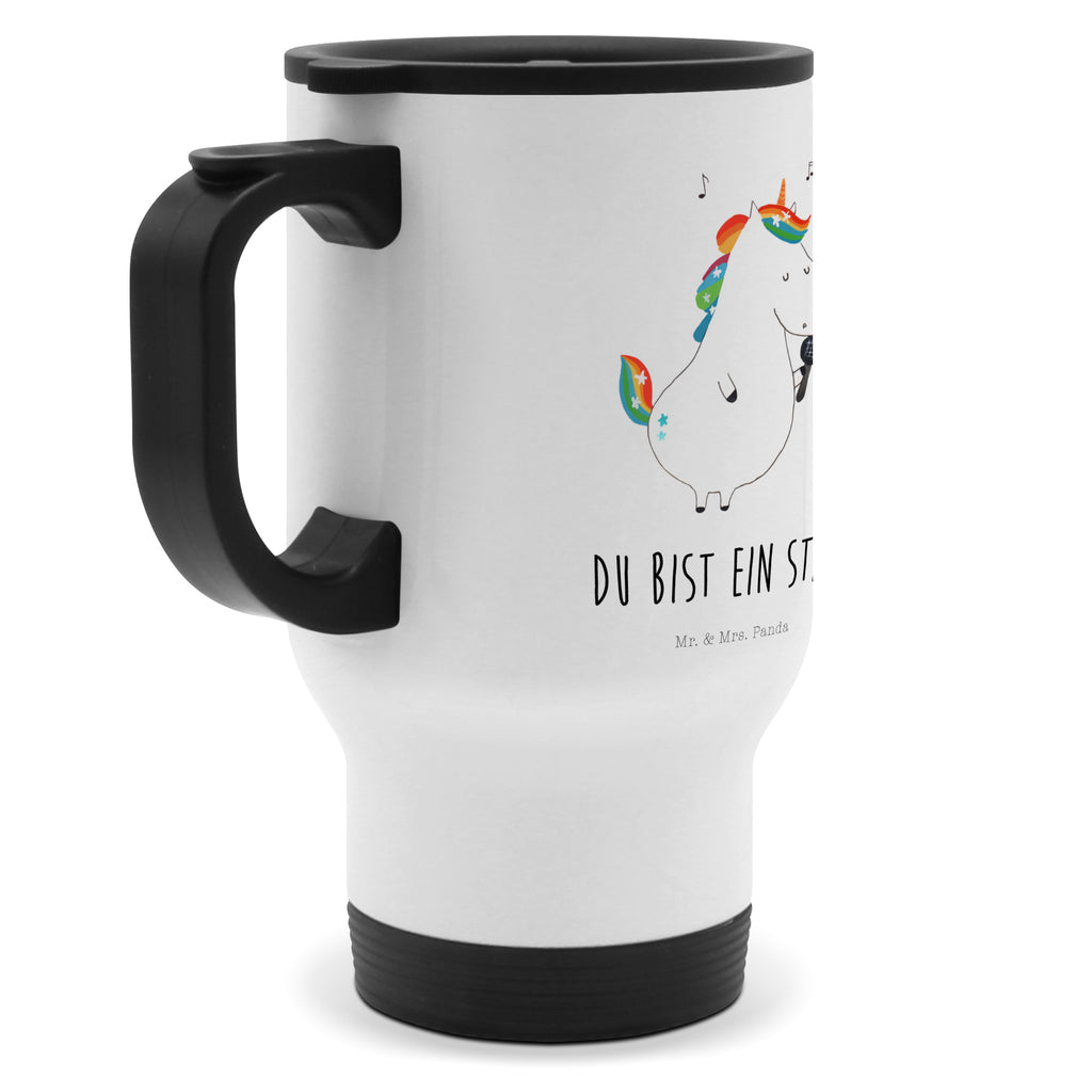 Thermobecher Einhorn Sänger Thermobecher, To Go Becher, Thermotasse, Kaffeebecher, Isolierbecher, Thermobecher To Go, Warmhaltetasse, Edelstahlbecher, Reisebecher, Tasse mit Deckel, Thermobecher für 400 ml, Kaffeetasse zum Mitnehmen, Tasse zum Mitnehmen, Spülmaschinenfest, Einhorn, Einhörner, Einhorn Deko, Pegasus, Unicorn, Glitzer, Konfetti, Party, Geburtstag, Feier, Fest, Disco, Sängerin, Sänger, Freundin