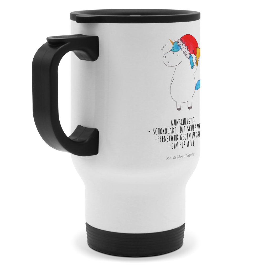 Thermobecher Einhorn Weihnachtsmann Thermobecher, To Go Becher, Thermotasse, Kaffeebecher, Isolierbecher, Thermobecher To Go, Warmhaltetasse, Edelstahlbecher, Reisebecher, Tasse mit Deckel, Thermobecher für 400 ml, Kaffeetasse zum Mitnehmen, Tasse zum Mitnehmen, Spülmaschinenfest, Einhorn, Einhörner, Einhorn Deko, Pegasus, Unicorn, Gin, Schokolade, Schoki, Weihnachten, Weihnachtsmann, Nikolaus, Wunschzettel, Wunschliste, Feenstaub