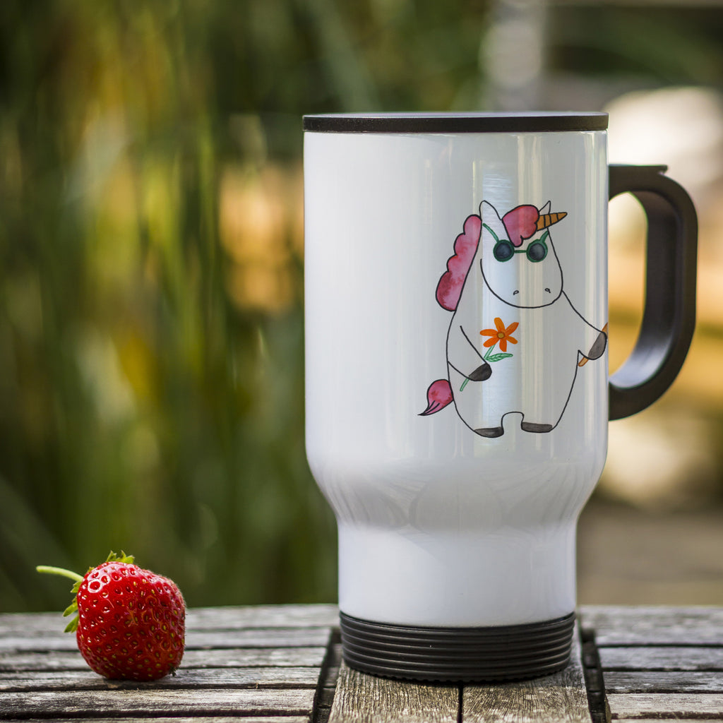 Thermobecher Einhorn Woodstock Thermobecher, To Go Becher, Thermotasse, Kaffeebecher, Isolierbecher, Thermobecher To Go, Warmhaltetasse, Edelstahlbecher, Reisebecher, Tasse mit Deckel, Thermobecher für 400 ml, Kaffeetasse zum Mitnehmen, Tasse zum Mitnehmen, Spülmaschinenfest, Einhorn, Einhörner, Einhorn Deko, Pegasus, Unicorn, Kiffen, Joint, Zigarette, Alkohol, Party, Spaß. lustig, witzig, Woodstock