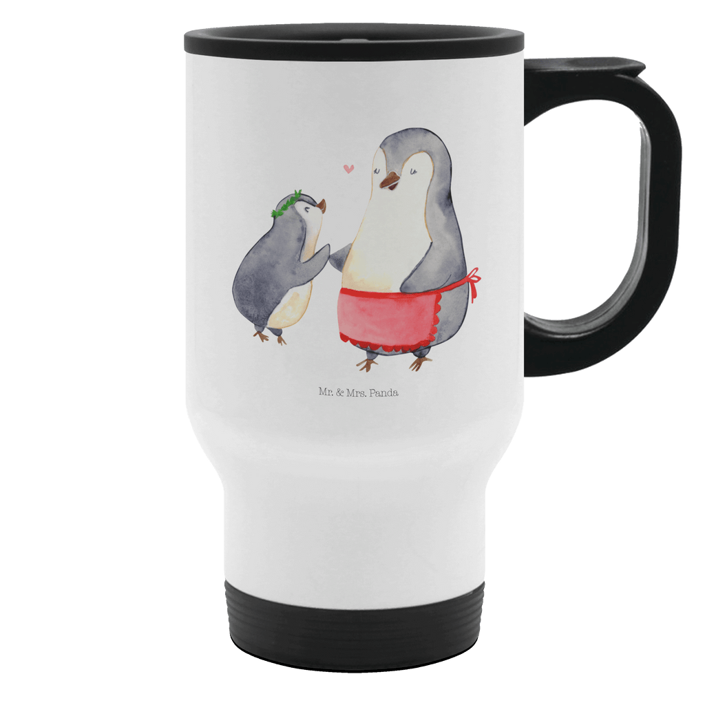 Thermobecher Pinguin mit Kind Thermobecher, To Go Becher, Thermotasse, Kaffeebecher, Isolierbecher, Thermobecher To Go, Warmhaltetasse, Edelstahlbecher, Reisebecher, Tasse mit Deckel, Thermobecher für 400 ml, Kaffeetasse zum Mitnehmen, Tasse zum Mitnehmen, Spülmaschinenfest, Familie, Vatertag, Muttertag, Bruder, Schwester, Mama, Papa, Oma, Opa, Geschenk, Mami, Mutti, Mutter, Geburststag