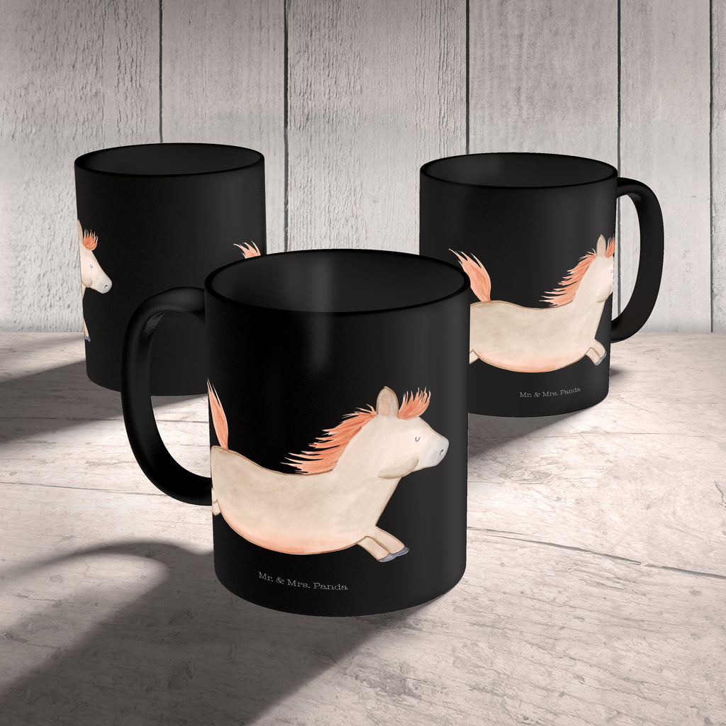 Tasse Pferd springt Pferd, Pony, Pferde, Stall, Pferdestall, ausreiten, reiten, Pferdebesitzer Becher, Kaffeetasse, Kaffeebecher, Tee, Frühstück, Büro  Bauernhof, Hoftiere, Landwirt, Landwirtin