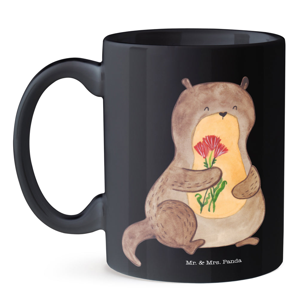 Tasse Otter Blumenstrauß Otter Seeotter See Otter Becher, Kaffeetasse, Kaffeebecher, Tee, Frühstück, Büro  Otter,  Fischotter,  Seeotter