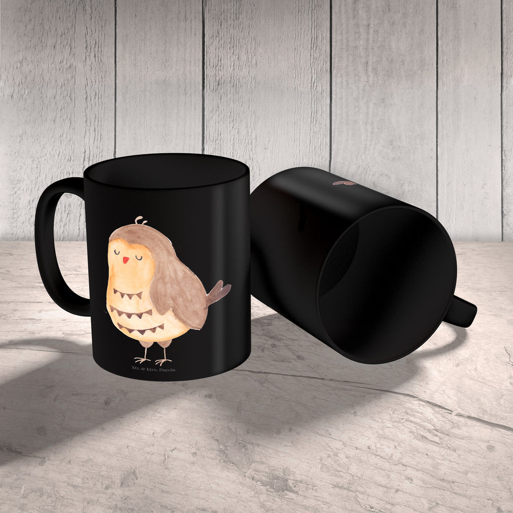 Tasse Eule Zufrieden Eule Spruch, Eule deko, Owl, Liebe Spruch, Romantisch, Wortspiel lustig, Spruch schön, Geschenk Hochzeitstag Becher, Kaffeetasse, Kaffeebecher, Tee, Frühstück, Büro  Eule
