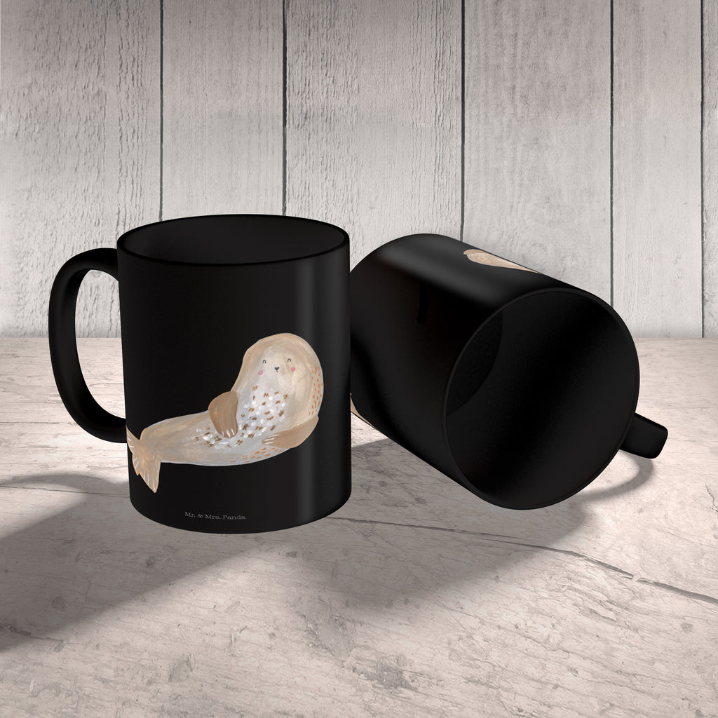 Tasse Robbe lachend Robbe, Robben, Seehund, Strand, Meerestier, Ostsee, Nordsee Becher, Kaffeetasse, Kaffeebecher, Tee, Frühstück, Büro  süße Tiermotive, gute Laune, lustige Sprüche, Tiere