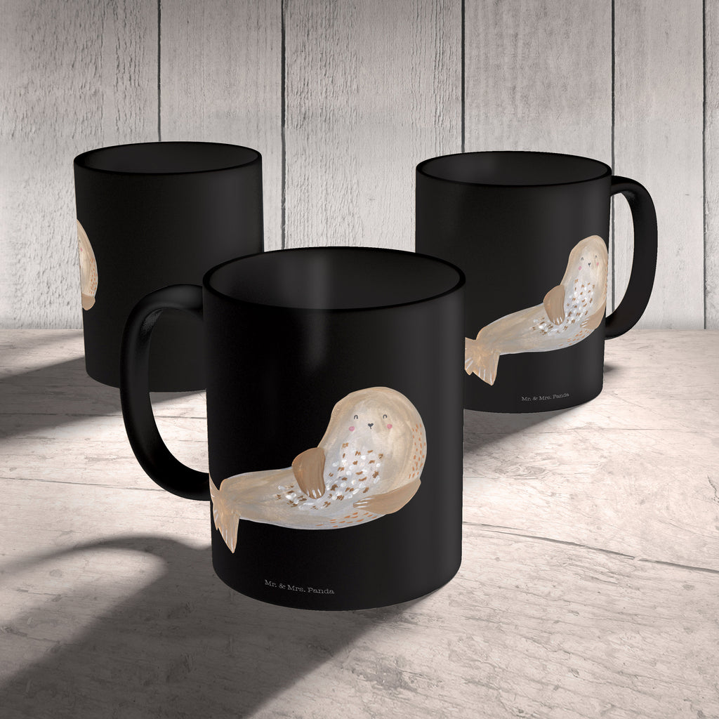 Tasse Robbe lachend Robbe, Robben, Seehund, Strand, Meerestier, Ostsee, Nordsee Becher, Kaffeetasse, Kaffeebecher, Tee, Frühstück, Büro  süße Tiermotive, gute Laune, lustige Sprüche, Tiere