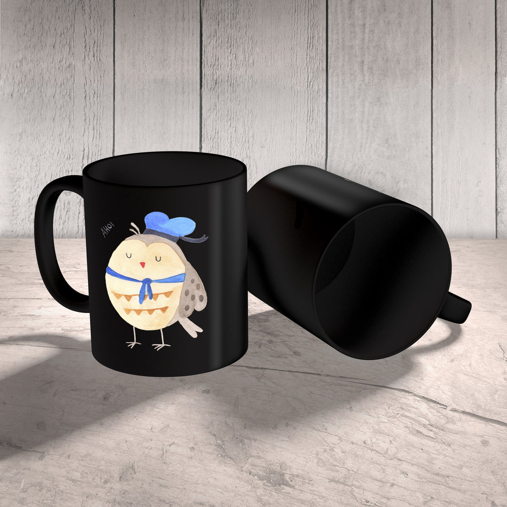 Tasse Eule Matrosen Eule Spruch, Eule Deko, Owl, Wortspiel lustig, Matrose, Freundin, Ehe, Seefahrer, Heimathafen, Hochzeitstag Geschenk   Becher, Kaffeetasse, Kaffeebecher, Tee, Frühstück, Büro  Eule