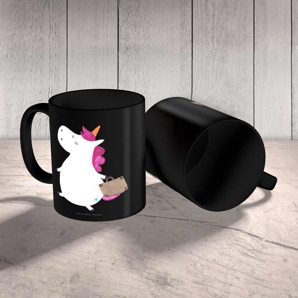 Tasse Einhorn Koffer Einhorn, unicorn, Einhörner, Koffer, Verreisen, Reise, Gepäck, Abenteuer, Erwachsen, Kind, albern, Spaß, lustig, witzig,  Becher, Kaffeetasse, Kaffeebecher, Tee, Frühstück, Büro  Einhorn, Einhörner, Einhorn Deko, Pegasus, Unicorn