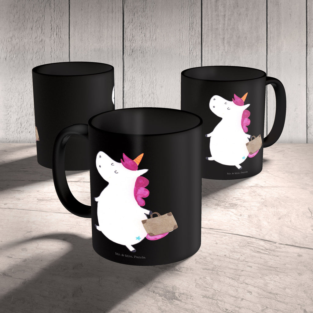 Tasse Einhorn Koffer Einhorn, unicorn, Einhörner, Koffer, Verreisen, Reise, Gepäck, Abenteuer, Erwachsen, Kind, albern, Spaß, lustig, witzig,  Becher, Kaffeetasse, Kaffeebecher, Tee, Frühstück, Büro  Einhorn, Einhörner, Einhorn Deko, Pegasus, Unicorn