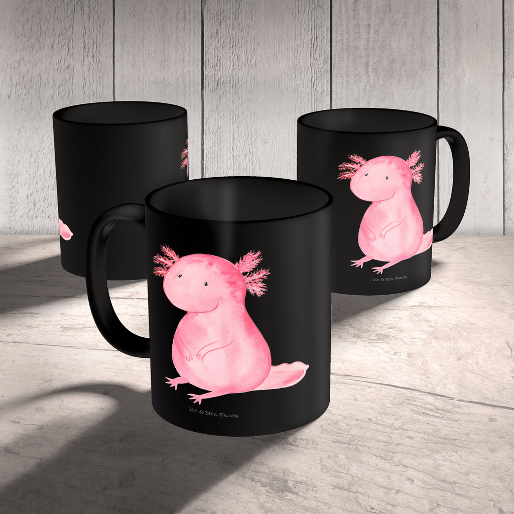 Tasse Axolotl Axolotl, Axolot, vergnügt, fröhlich, zufrieden, Lebensstil, Weisheit, Lebensweisheit, Liebe, Freundin Becher, Kaffeetasse, Kaffeebecher, Tee, Frühstück, Büro  Axolotl, Molch