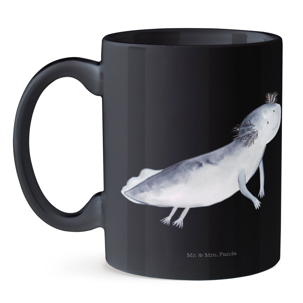 Tasse Axolotl schwimmt Axolotl, Axolot, Schwanzlurch, Lurch, Lurche, Problem, Probleme, Lösungen, Motivation,  Becher, Kaffeetasse, Kaffeebecher, Tee, Frühstück, Büro  Axolotl, Molch