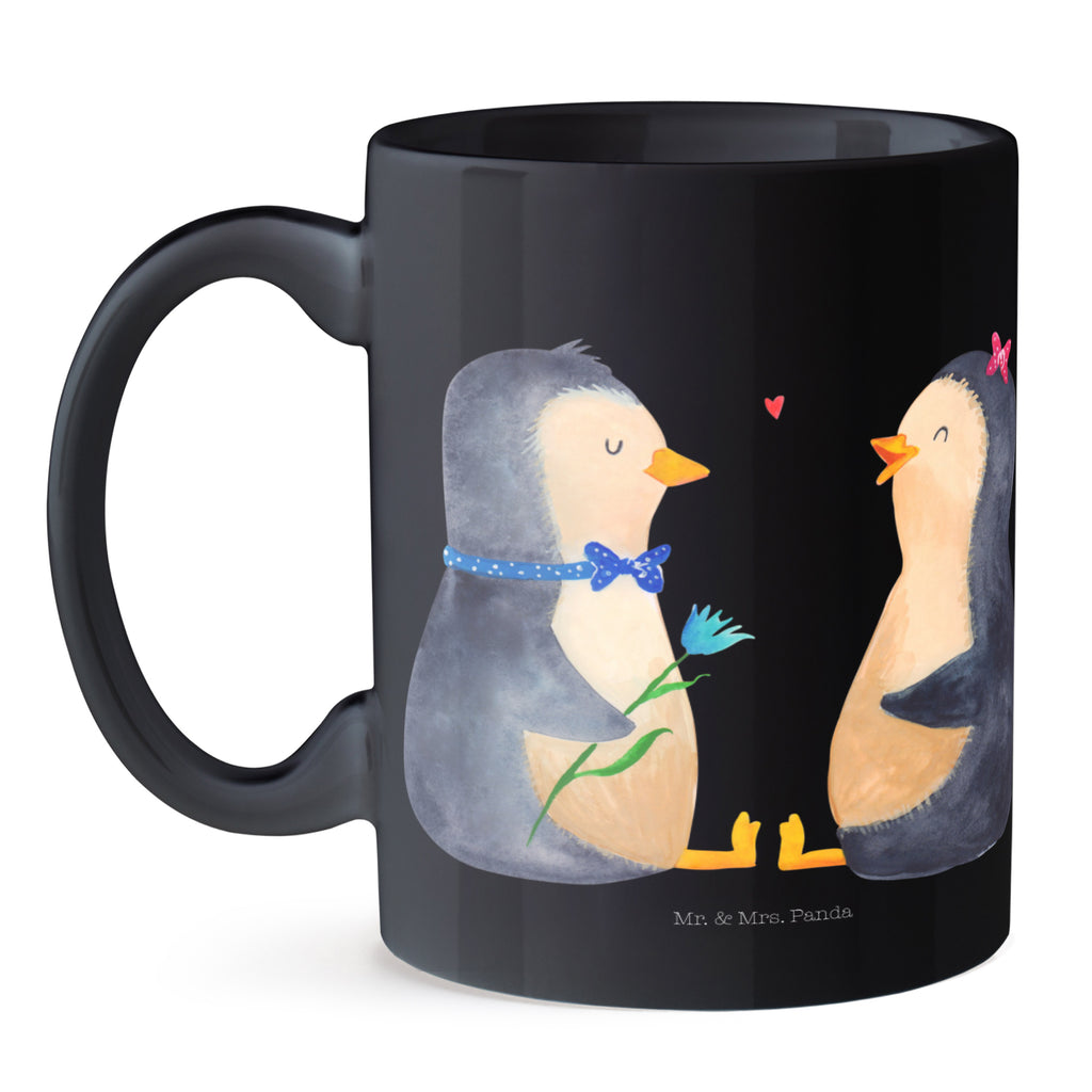Tasse Pinguin Pärchen Pinguin, Pinguine, Liebe, Liebespaar, Liebesbeweis, Liebesgeschenk, Verlobung, Jahrestag, Hochzeitstag, Hochzeit, Hochzeitsgeschenk, große Liebe, Traumpaar Becher, Kaffeetasse, Kaffeebecher, Tee, Frühstück, Büro  Pinguin