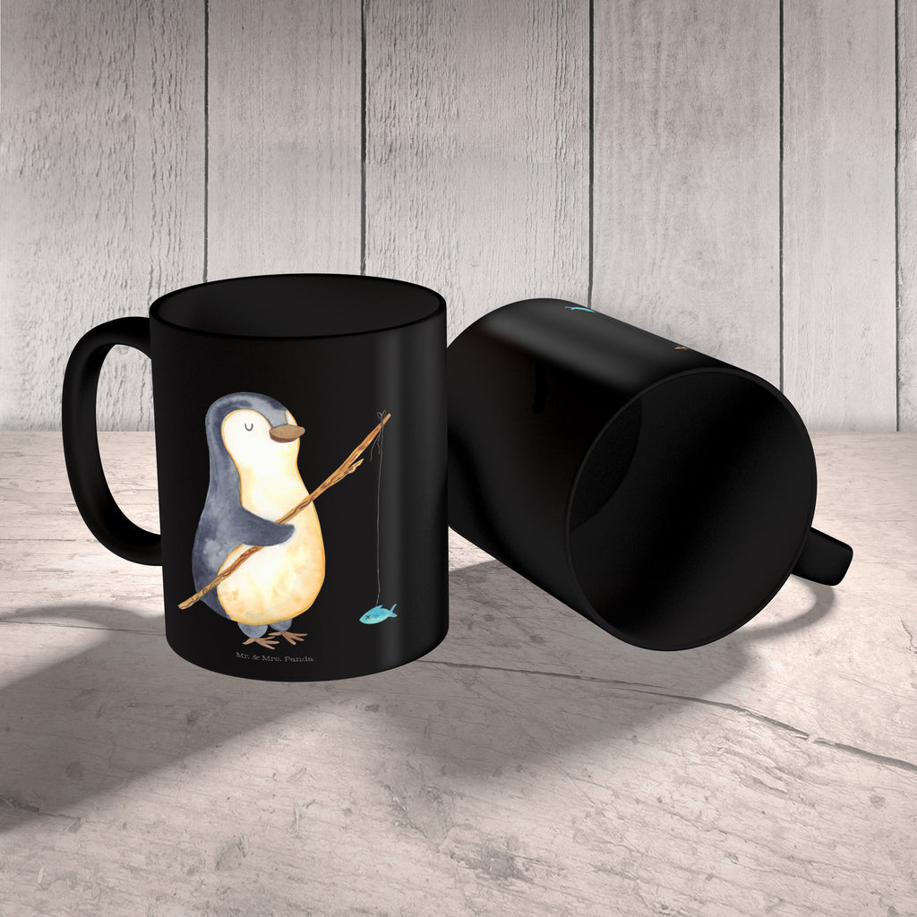 Tasse Pinguin Angler Pinguin, Pinguine, Angeln, Angler, Tagträume, Hobby, Plan, Planer, Tagesplan, Neustart, Motivation, Geschenk, Freundinnen, Geschenkidee, Urlaub, Wochenende Becher, Kaffeetasse, Kaffeebecher, Tee, Frühstück, Büro  Pinguin