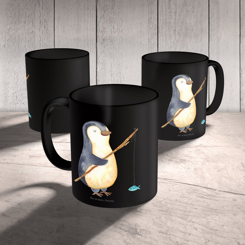 Tasse Pinguin Angler Pinguin, Pinguine, Angeln, Angler, Tagträume, Hobby, Plan, Planer, Tagesplan, Neustart, Motivation, Geschenk, Freundinnen, Geschenkidee, Urlaub, Wochenende Becher, Kaffeetasse, Kaffeebecher, Tee, Frühstück, Büro  Pinguin