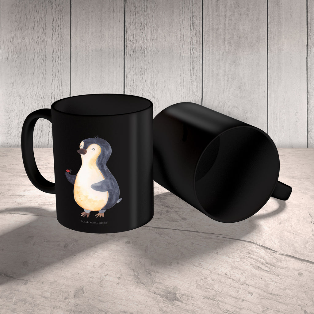 Tasse Pinguin Marienkäfer Pinguin, Pinguine, Marienkäfer, Liebe, Wunder, Glück, Freude, Lebensfreude Becher, Kaffeetasse, Kaffeebecher, Tee, Frühstück, Büro  Pinguin