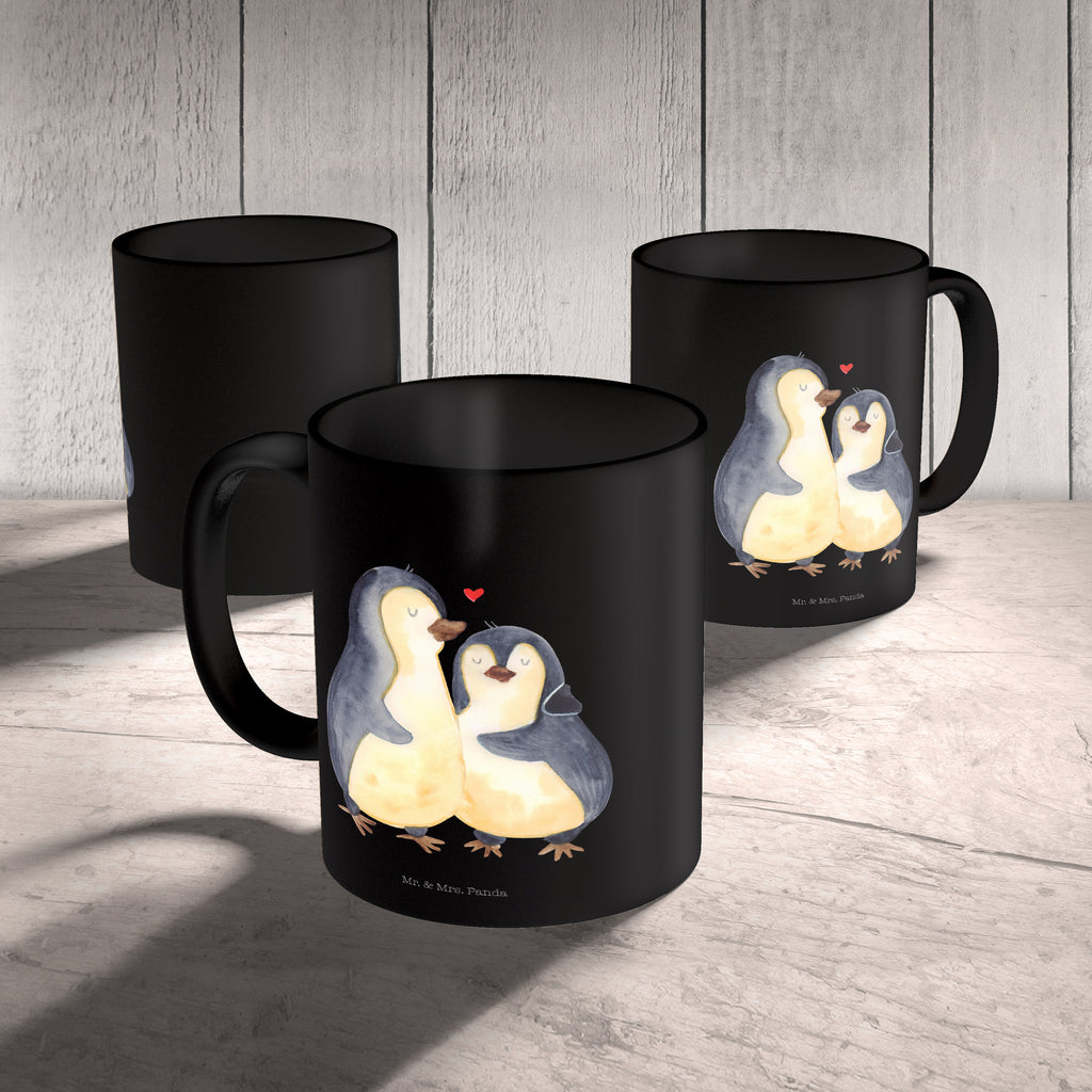 Tasse Pinguin umarmend Pinguin, Liebe, Liebespaar, Liebesbeweis, Liebesgeschenk, Verlobung, Jahrestag, Hochzeitstag, Hochzeit, Hochzeitsgeschenk Becher, Kaffeetasse, Kaffeebecher, Tee, Frühstück, Büro  Pinguin