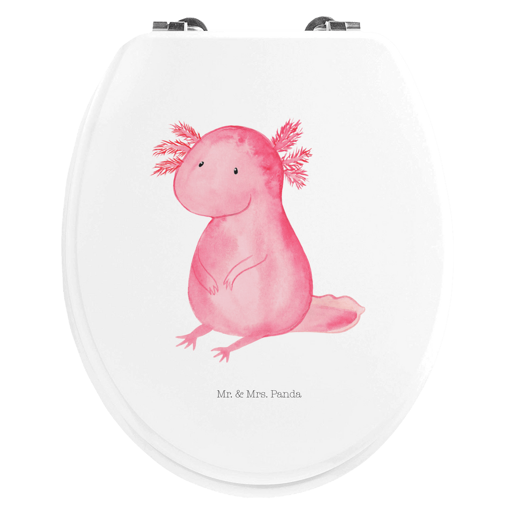 Motiv WC Sitz Axolotl Klobrille, Klodeckel, Toilettendeckel, WC-Sitz, Toilette, Axolotl, Molch, Axolot, vergnügt, fröhlich, zufrieden, Lebensstil, Weisheit, Lebensweisheit, Liebe, Freundin