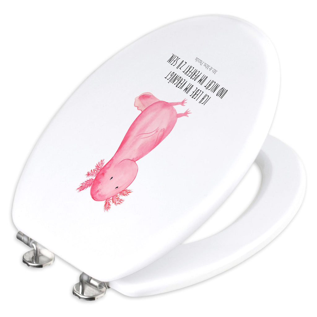 Motiv WC Sitz Axolotl Klobrille, Klodeckel, Toilettendeckel, WC-Sitz, Toilette, Axolotl, Molch, Axolot, vergnügt, fröhlich, zufrieden, Lebensstil, Weisheit, Lebensweisheit, Liebe, Freundin