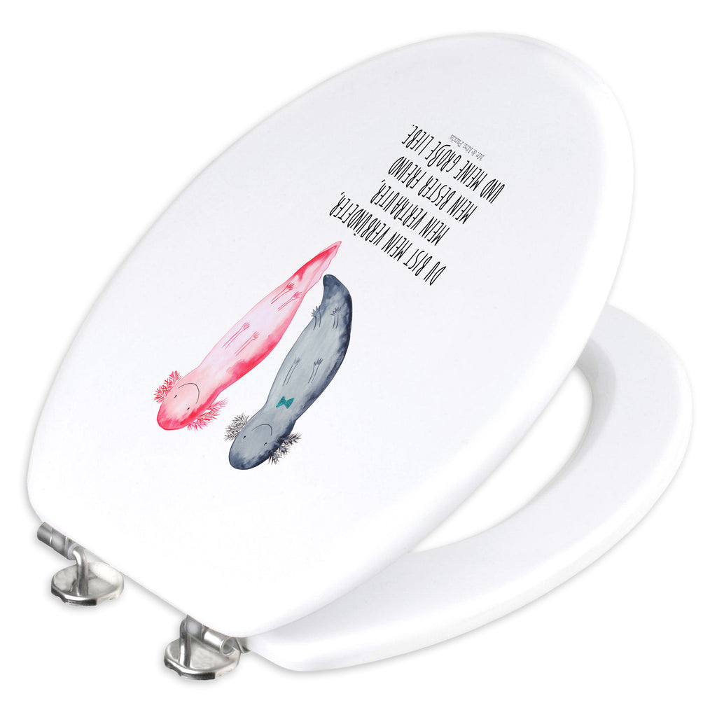 Motiv WC Sitz Axolotl Axel+Lotte Klobrille, Klodeckel, Toilettendeckel, WC-Sitz, Toilette, Axolotl, Molch, Axolot, Schwanzlurch, Lurch, Lurche, Liebe, große Liebe, Liebesbeweis, Freund, Verlobter, Ehemann, Jahrestag, Valentinstag