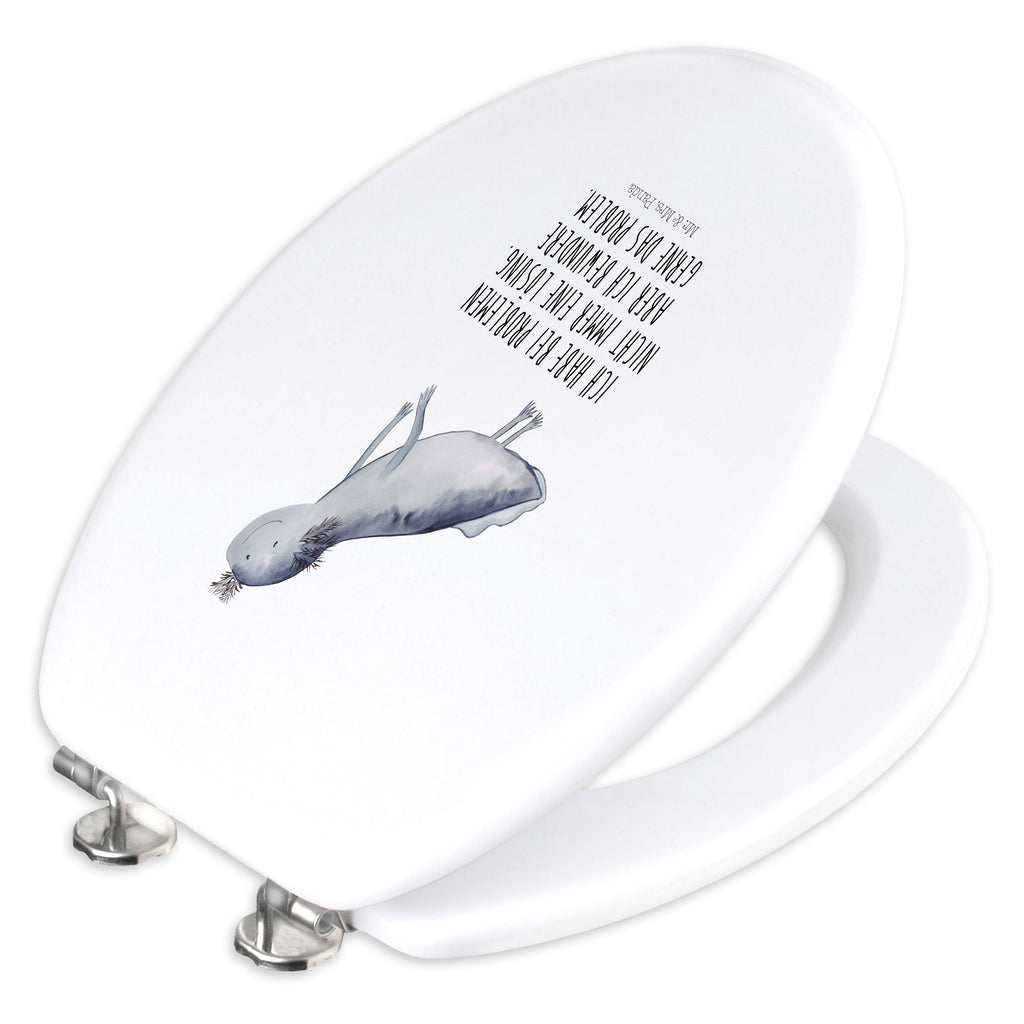 Motiv WC Sitz Axolotl schwimmt Klobrille, Klodeckel, Toilettendeckel, WC-Sitz, Toilette, Axolotl, Molch, Axolot, Schwanzlurch, Lurch, Lurche, Problem, Probleme, Lösungen, Motivation