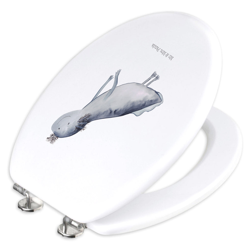 Motiv WC Sitz Axolotl schwimmt Klobrille, Klodeckel, Toilettendeckel, WC-Sitz, Toilette, Axolotl, Molch, Axolot, Schwanzlurch, Lurch, Lurche, Problem, Probleme, Lösungen, Motivation