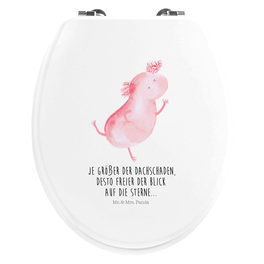 Motiv WC Sitz Axolotl tanzt Klobrille, Klodeckel, Toilettendeckel, WC-Sitz, Toilette, Axolotl, Molch, Axolot, Schwanzlurch, Lurch, Lurche, Dachschaden, Sterne, verrückt, Freundin, beste Freundin