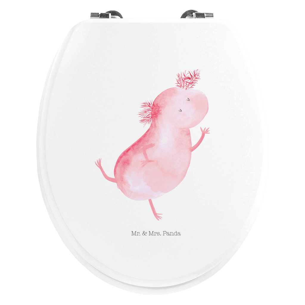 Motiv WC Sitz Axolotl tanzt Klobrille, Klodeckel, Toilettendeckel, WC-Sitz, Toilette, Axolotl, Molch, Axolot, Schwanzlurch, Lurch, Lurche, Dachschaden, Sterne, verrückt, Freundin, beste Freundin