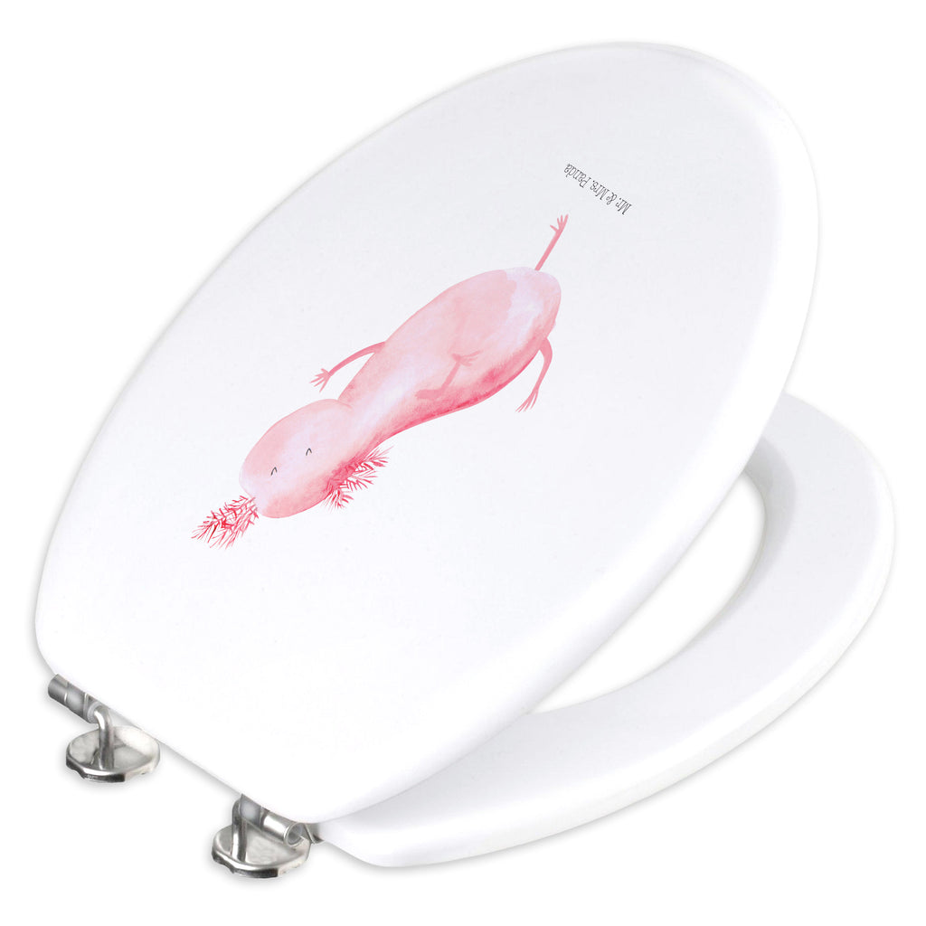 Motiv WC Sitz Axolotl tanzt Klobrille, Klodeckel, Toilettendeckel, WC-Sitz, Toilette, Axolotl, Molch, Axolot, Schwanzlurch, Lurch, Lurche, Dachschaden, Sterne, verrückt, Freundin, beste Freundin