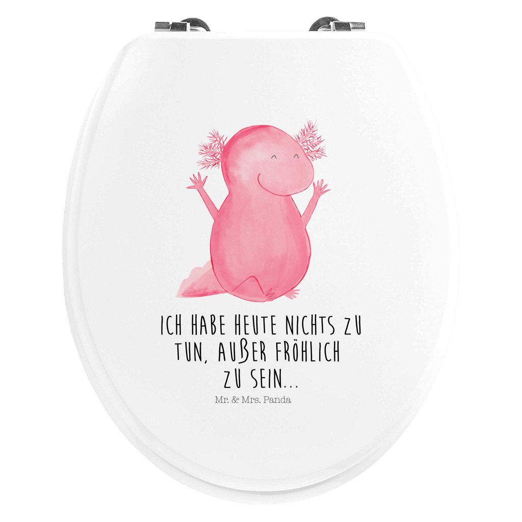 Motiv WC Sitz Axolotl Hurra Klobrille, Klodeckel, Toilettendeckel, WC-Sitz, Toilette, Axolotl, Molch, Axolot, Schwanzlurch, Lurch, Lurche, fröhlich, Spaß, Freude, Motivation, Zufriedenheit