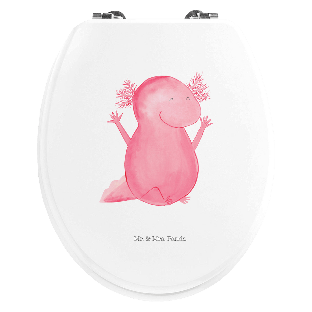 Motiv WC Sitz Axolotl Hurra Klobrille, Klodeckel, Toilettendeckel, WC-Sitz, Toilette, Axolotl, Molch, Axolot, Schwanzlurch, Lurch, Lurche, fröhlich, Spaß, Freude, Motivation, Zufriedenheit
