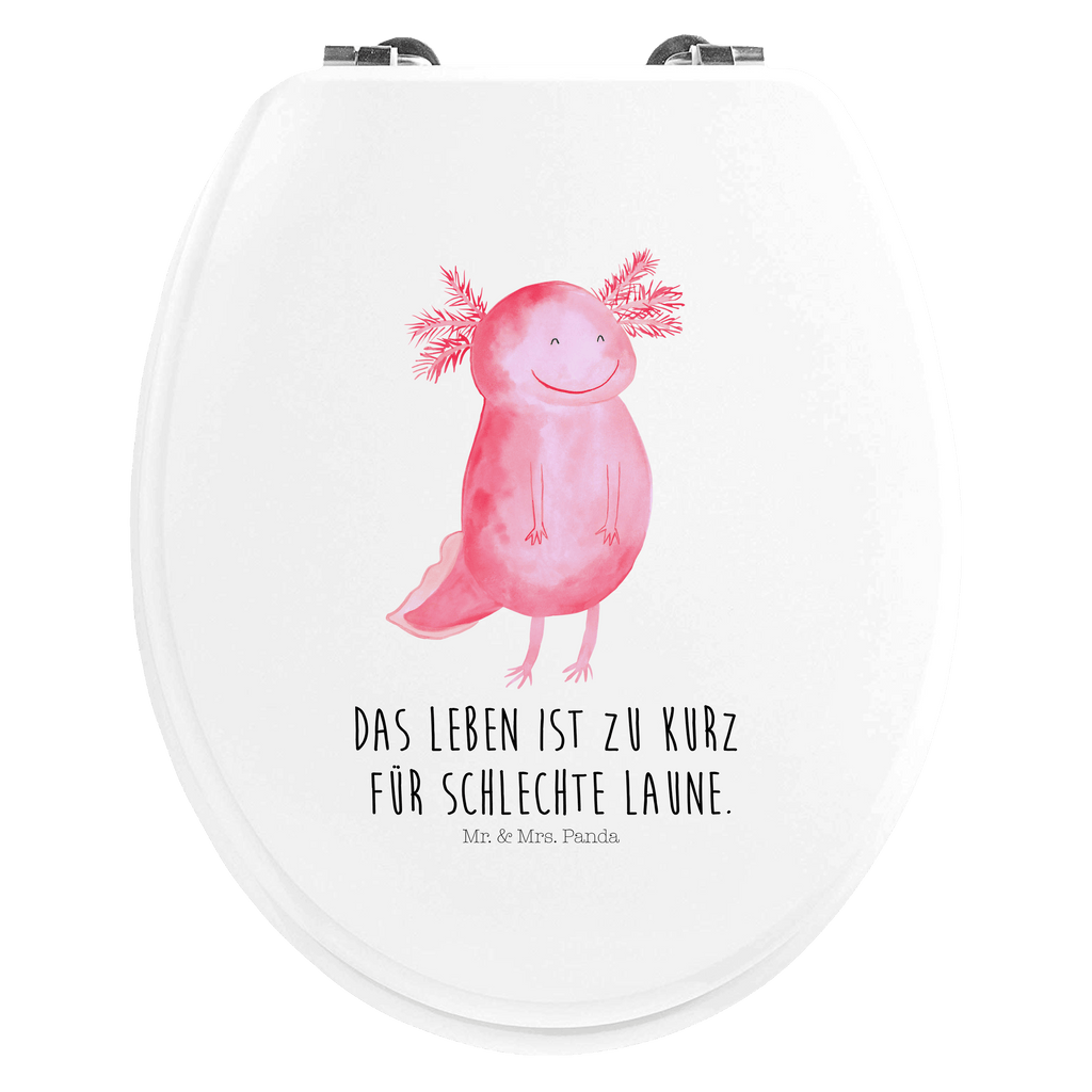 Motiv WC Sitz Axolotl glücklich Klobrille, Klodeckel, Toilettendeckel, WC-Sitz, Toilette, Axolotl, Molch, Axolot, Schwanzlurch, Lurch, Lurche, Motivation, gute Laune
