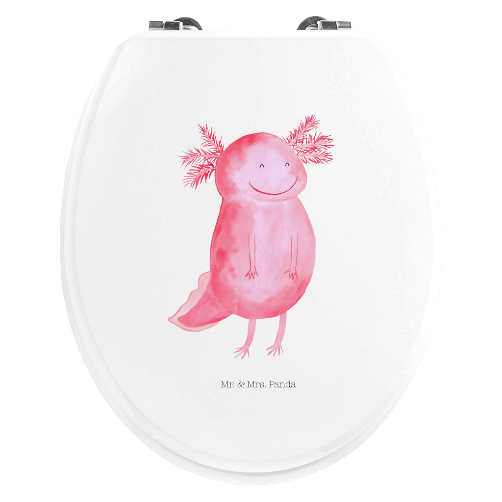 Motiv WC Sitz Axolotl glücklich Klobrille, Klodeckel, Toilettendeckel, WC-Sitz, Toilette, Axolotl, Molch, Axolot, Schwanzlurch, Lurch, Lurche, Motivation, gute Laune