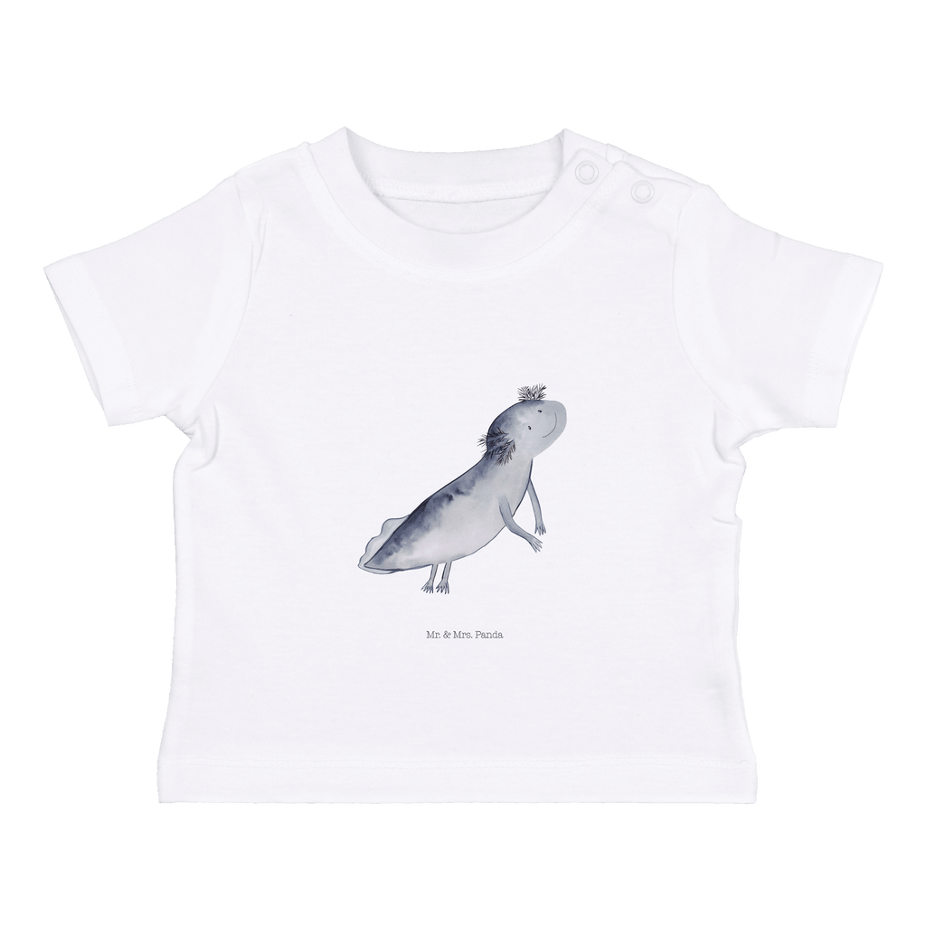Organic Baby Shirt Axolotl schwimmt Baby T-Shirt, Jungen Baby T-Shirt, Mädchen Baby T-Shirt, Shirt, Axolotl, Molch, Axolot, Schwanzlurch, Lurch, Lurche, Problem, Probleme, Lösungen, Motivation