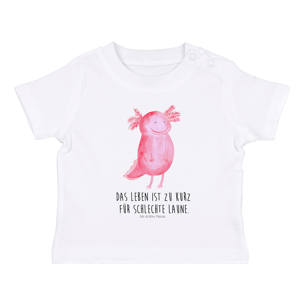 Organic Baby Shirt Axolotl glücklich Baby T-Shirt, Jungen Baby T-Shirt, Mädchen Baby T-Shirt, Shirt, Axolotl, Molch, Axolot, Schwanzlurch, Lurch, Lurche, Motivation, gute Laune
