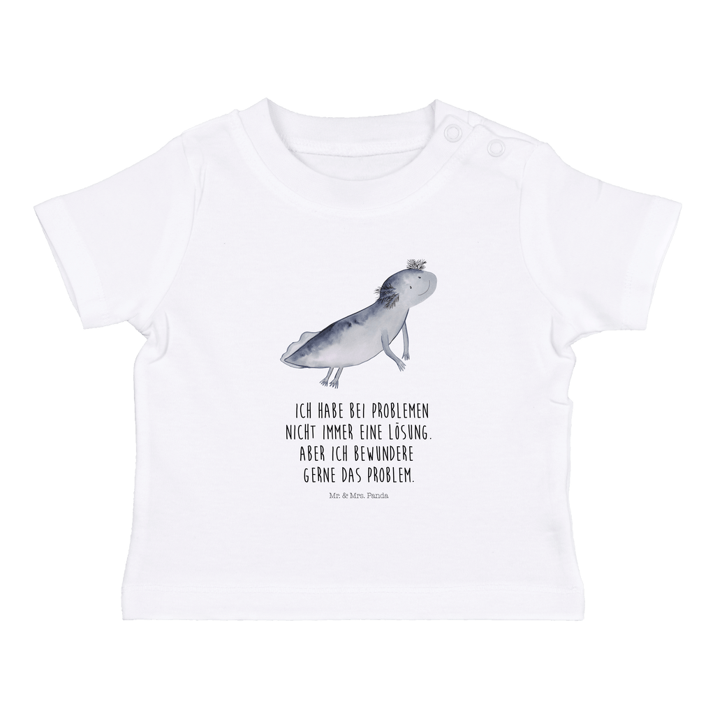 Organic Baby Shirt Axolotl schwimmt Baby T-Shirt, Jungen Baby T-Shirt, Mädchen Baby T-Shirt, Shirt, Axolotl, Molch, Axolot, Schwanzlurch, Lurch, Lurche, Problem, Probleme, Lösungen, Motivation