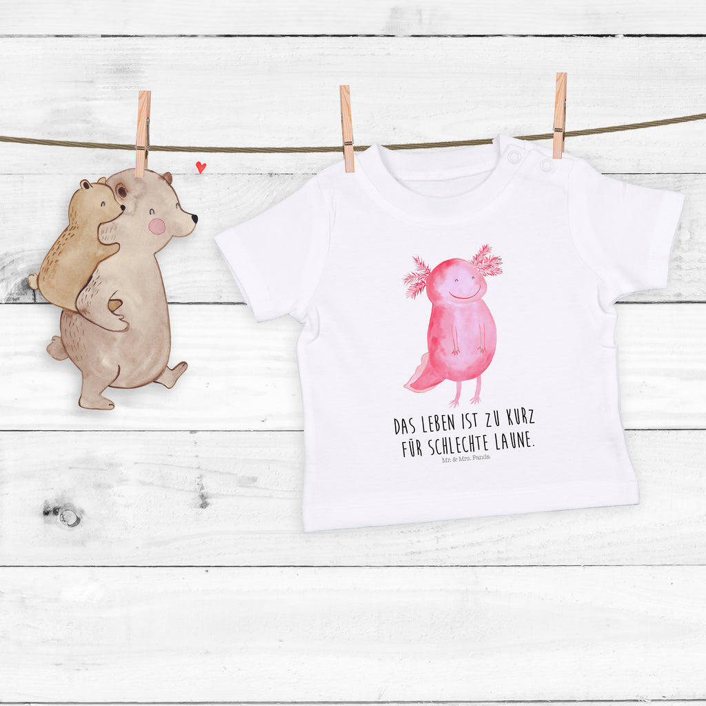 Organic Baby Shirt Axolotl glücklich Baby T-Shirt, Jungen Baby T-Shirt, Mädchen Baby T-Shirt, Shirt, Axolotl, Molch, Axolot, Schwanzlurch, Lurch, Lurche, Motivation, gute Laune
