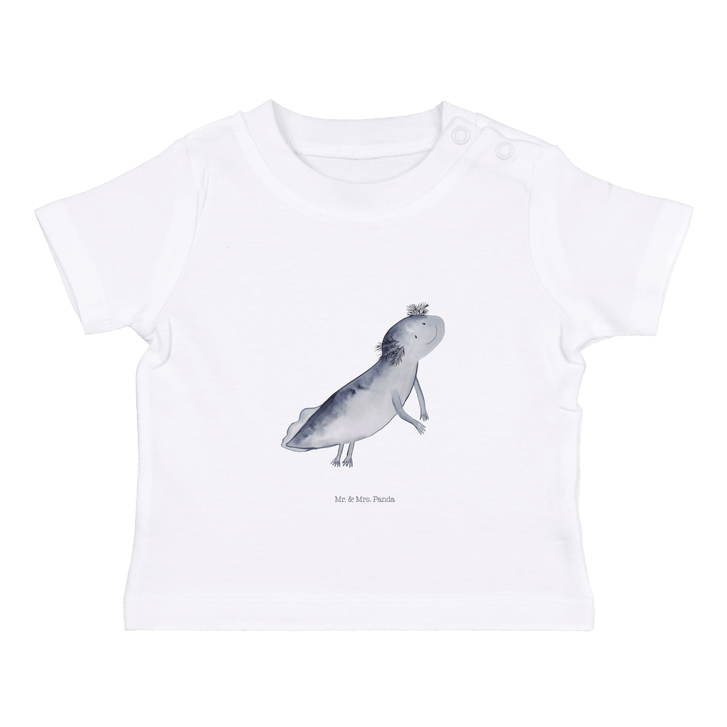 Organic Baby Shirt Axolotl schwimmt Baby T-Shirt, Jungen Baby T-Shirt, Mädchen Baby T-Shirt, Shirt, Axolotl, Molch, Axolot, Schwanzlurch, Lurch, Lurche, Problem, Probleme, Lösungen, Motivation