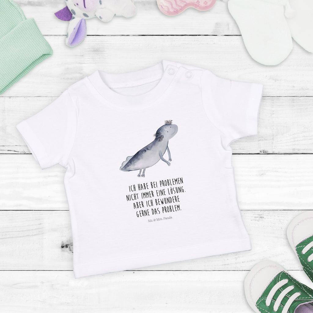 Organic Baby Shirt Axolotl schwimmt Baby T-Shirt, Jungen Baby T-Shirt, Mädchen Baby T-Shirt, Shirt, Axolotl, Molch, Axolot, Schwanzlurch, Lurch, Lurche, Problem, Probleme, Lösungen, Motivation