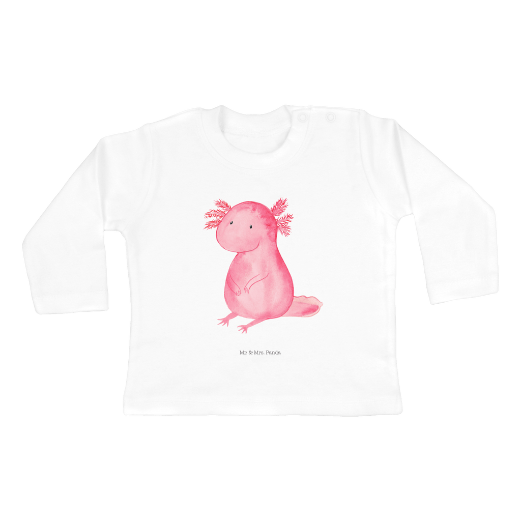 3-6 Monate Baby Longsleeve Axolotl Mädchen, Jungen, Baby, Langarm, Bio, Kleidung, Axolotl, Molch, Axolot, vergnügt, fröhlich, zufrieden, Lebensstil, Weisheit, Lebensweisheit, Liebe, Freundin