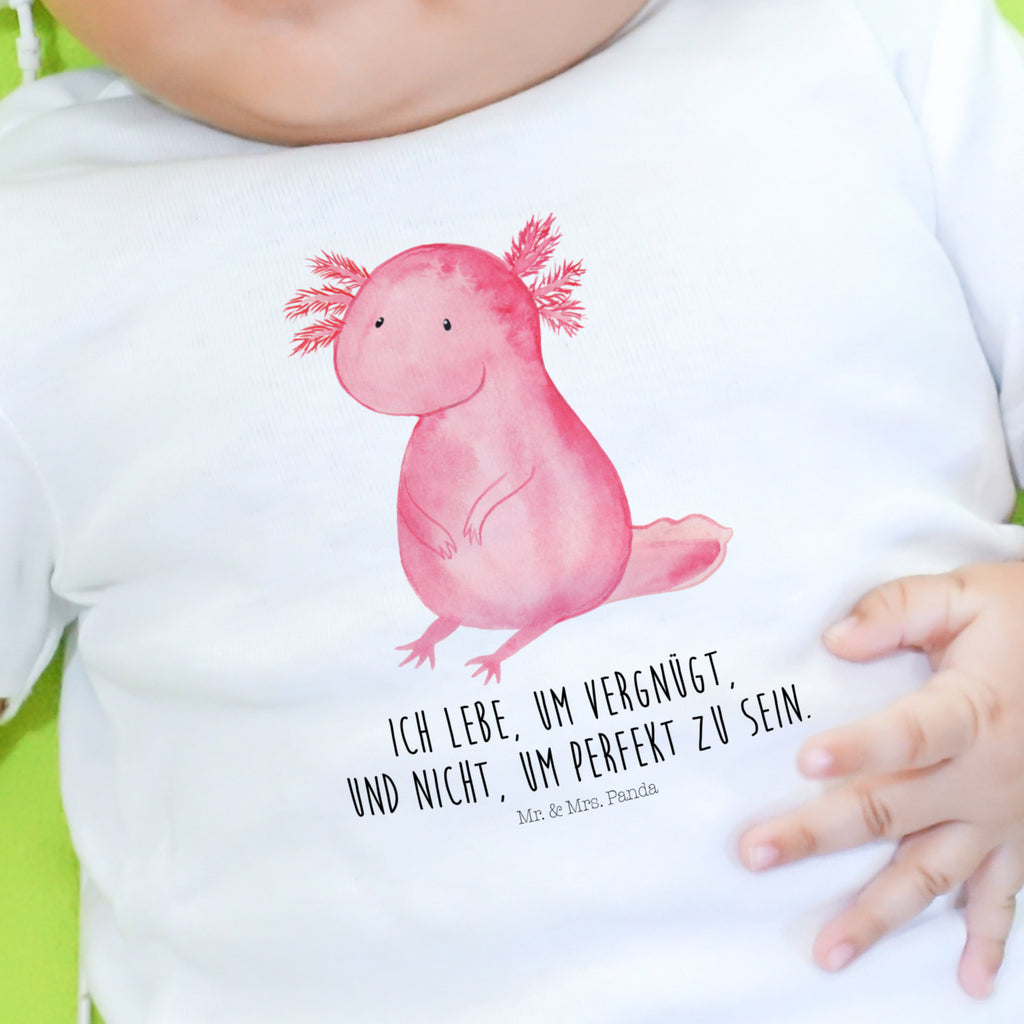 3-6 Monate Baby Longsleeve Axolotl Mädchen, Jungen, Baby, Langarm, Bio, Kleidung, Axolotl, Molch, Axolot, vergnügt, fröhlich, zufrieden, Lebensstil, Weisheit, Lebensweisheit, Liebe, Freundin