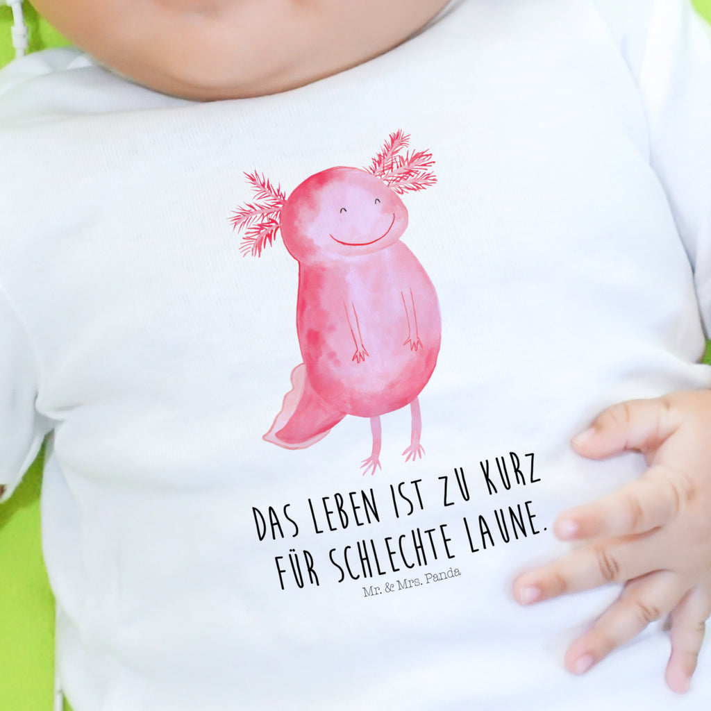 3-6 Monate Baby Longsleeve Axolotl glücklich Mädchen, Jungen, Baby, Langarm, Bio, Kleidung, Axolotl, Molch, Axolot, Schwanzlurch, Lurch, Lurche, Motivation, gute Laune