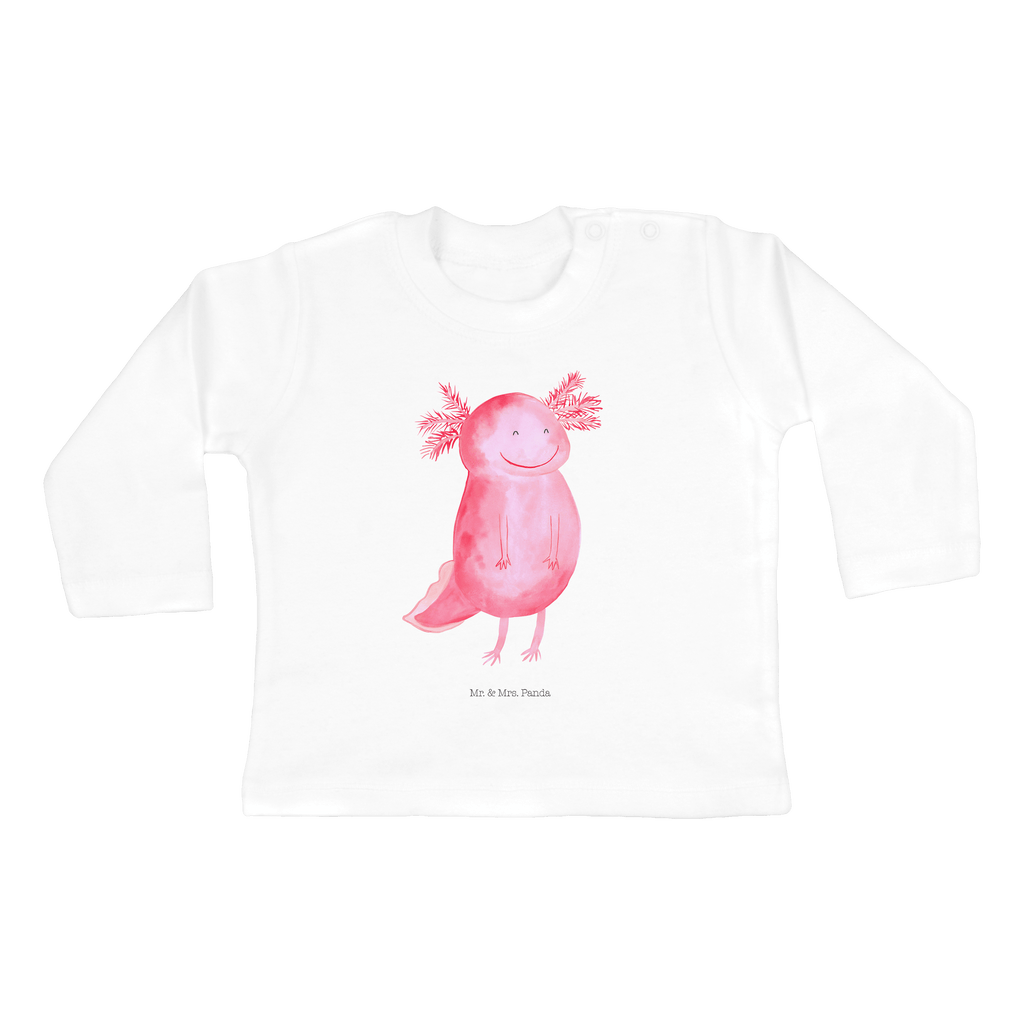 3-6 Monate Baby Longsleeve Axolotl glücklich Mädchen, Jungen, Baby, Langarm, Bio, Kleidung, Axolotl, Molch, Axolot, Schwanzlurch, Lurch, Lurche, Motivation, gute Laune