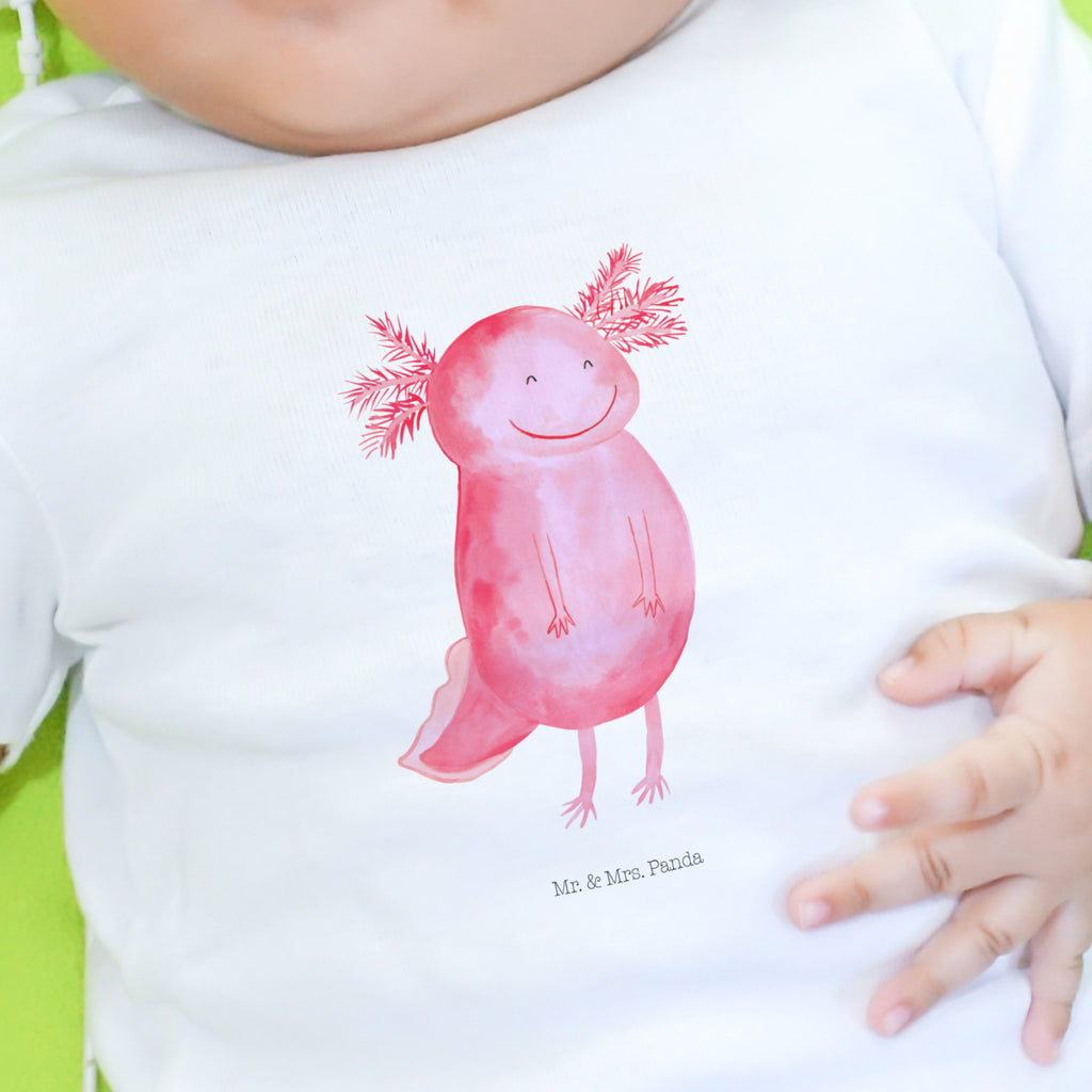 3-6 Monate Baby Longsleeve Axolotl glücklich Mädchen, Jungen, Baby, Langarm, Bio, Kleidung, Axolotl, Molch, Axolot, Schwanzlurch, Lurch, Lurche, Motivation, gute Laune