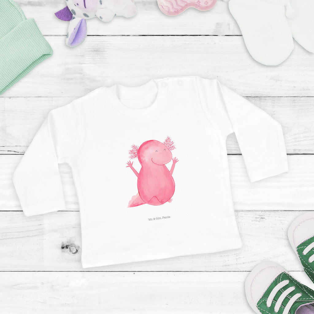 6-12 Monate Baby Longsleeve Axolotl Hurra Mädchen, Jungen, Baby, Longsleeve, Langarm, Bio, Kleidung, uni, Langarmshirt, Axolotl, Molch, Axolot, Schwanzlurch, Lurch, Lurche, fröhlich, Spaß, Freude, Motivation, Zufriedenheit