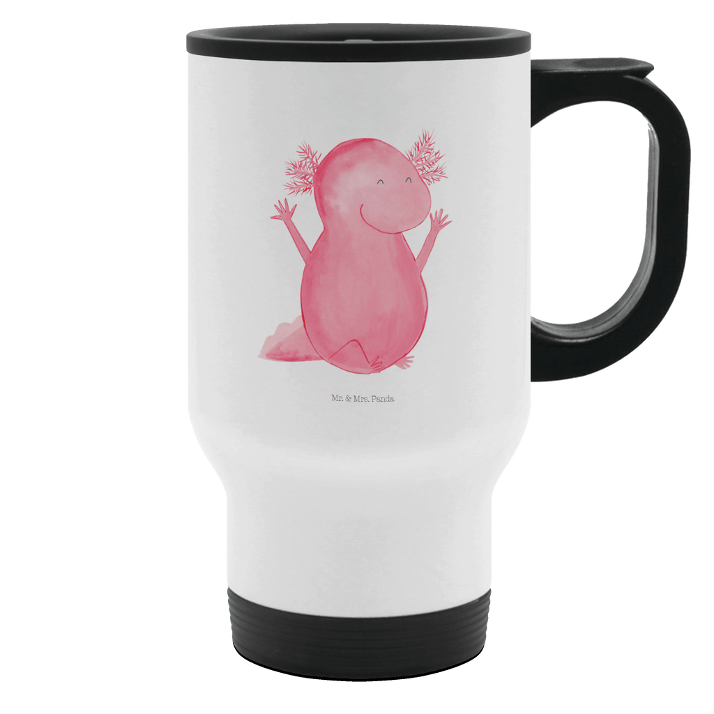 Thermobecher Axolotl Hurra Thermobecher, To Go Becher, Thermotasse, Kaffeebecher, Isolierbecher, Thermobecher To Go, Warmhaltetasse, Edelstahlbecher, Reisebecher, Tasse mit Deckel, Thermobecher für 400 ml, Kaffeetasse zum Mitnehmen, Tasse zum Mitnehmen, Spülmaschinenfest, Axolotl, Molch, Axolot, Schwanzlurch, Lurch, Lurche, fröhlich, Spaß, Freude, Motivation, Zufriedenheit