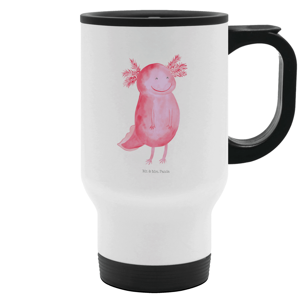 Thermobecher Axolotl glücklich Thermobecher, To Go Becher, Thermotasse, Kaffeebecher, Isolierbecher, Thermobecher To Go, Warmhaltetasse, Edelstahlbecher, Reisebecher, Tasse mit Deckel, Thermobecher für 400 ml, Kaffeetasse zum Mitnehmen, Tasse zum Mitnehmen, Spülmaschinenfest, Axolotl, Molch, Axolot, Schwanzlurch, Lurch, Lurche, Motivation, gute Laune