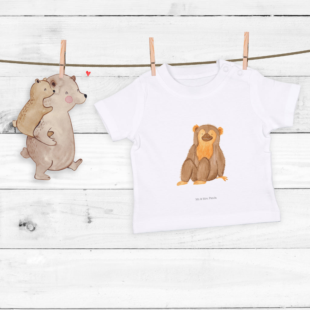 Organic Baby Shirt Affe Baby T-Shirt, Jungen Baby T-Shirt, Mädchen Baby T-Shirt, Shirt, Afrika, Wildtiere, Affe, Äffchen, Affen, Selbstliebe, Respekt, Motivation, Selbstachtung, Liebe, Selbstbewusstsein, Selfcare